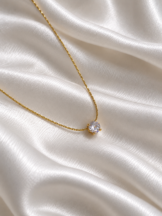 Crystal Round Stone Neck Chain