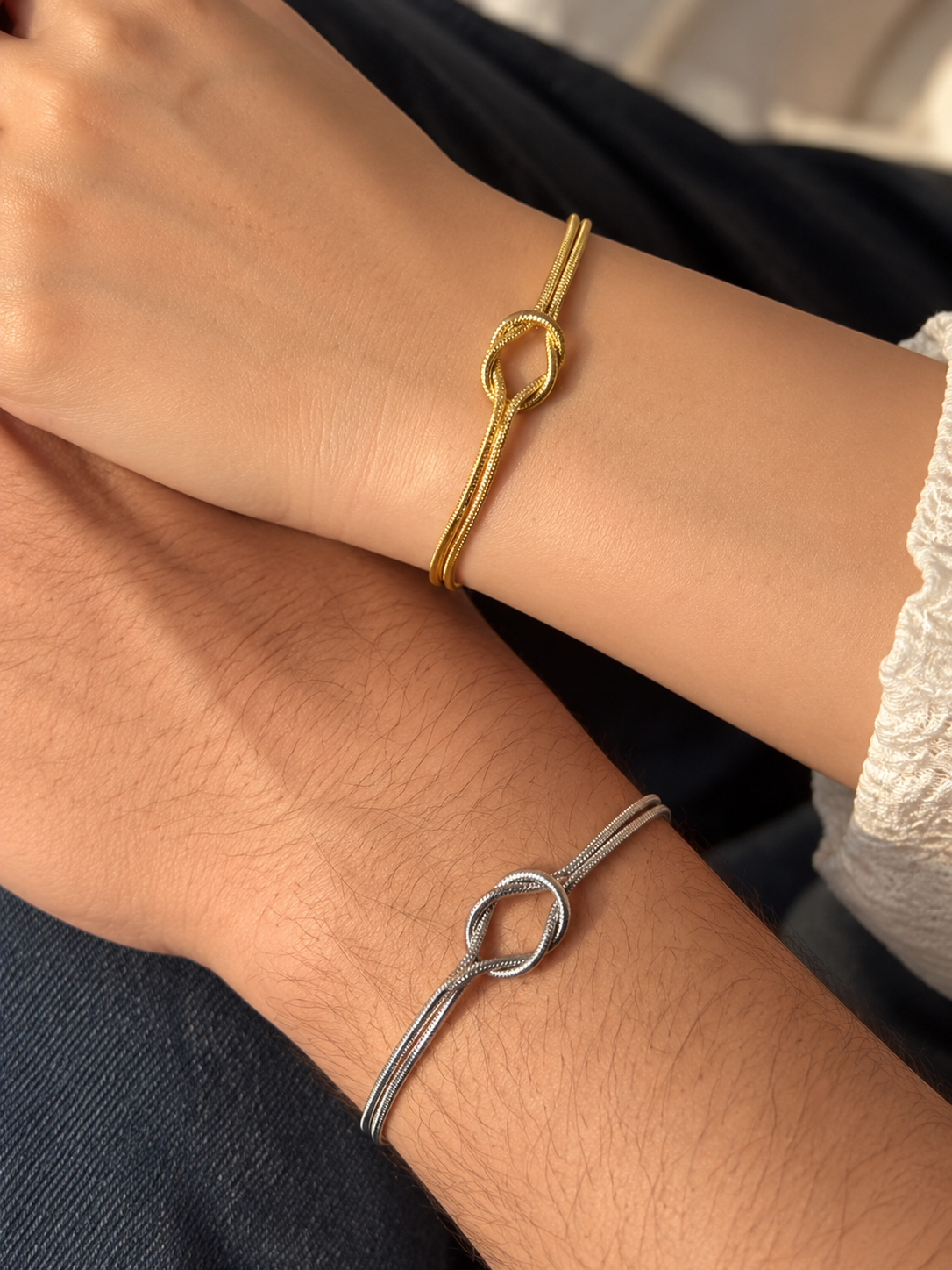 Love Knot Couple Bracelet ( Gold& Silver)