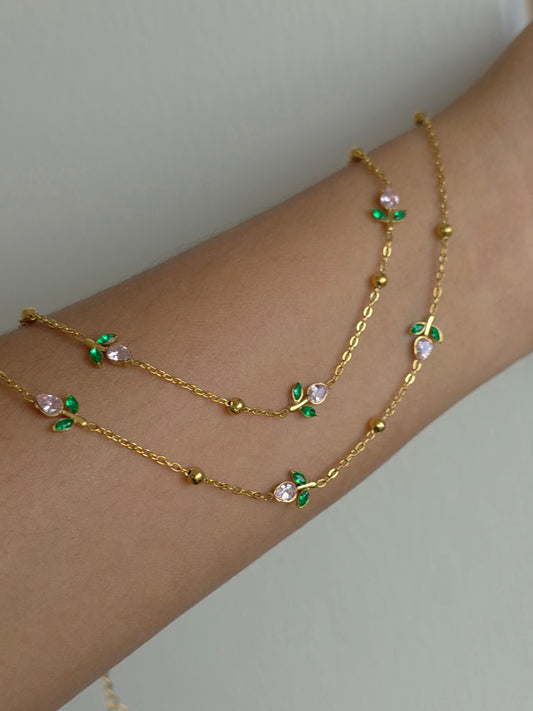 Pink Tulip Anklets 🌷 (pair)