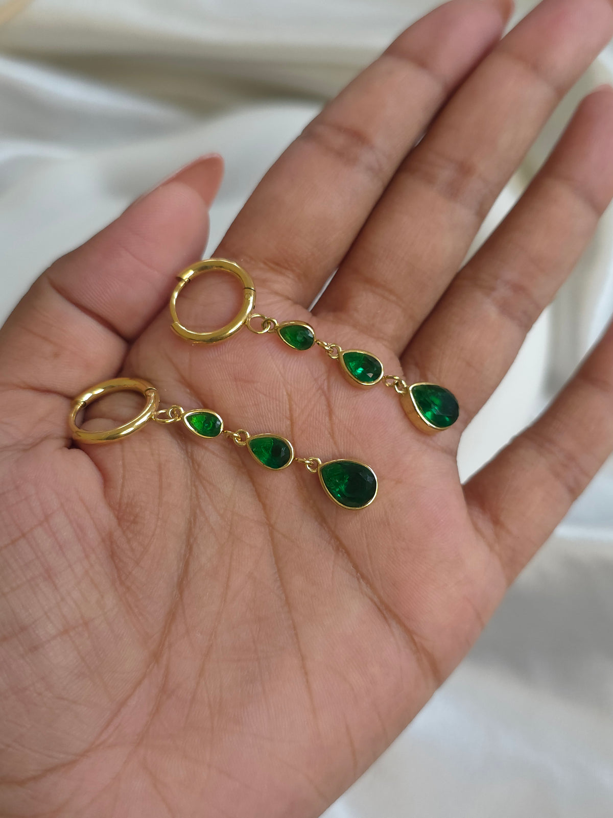 Emerald Raindrop Earrings