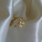 Golden Bow Sparkle Ring ( Adjustable )