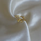 Golden Bow Sparkle Ring ( Adjustable )