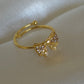 Golden Bow Sparkle Ring ( Adjustable )