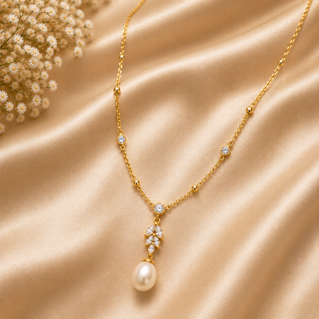 Elegant Pearl Drop Necklace