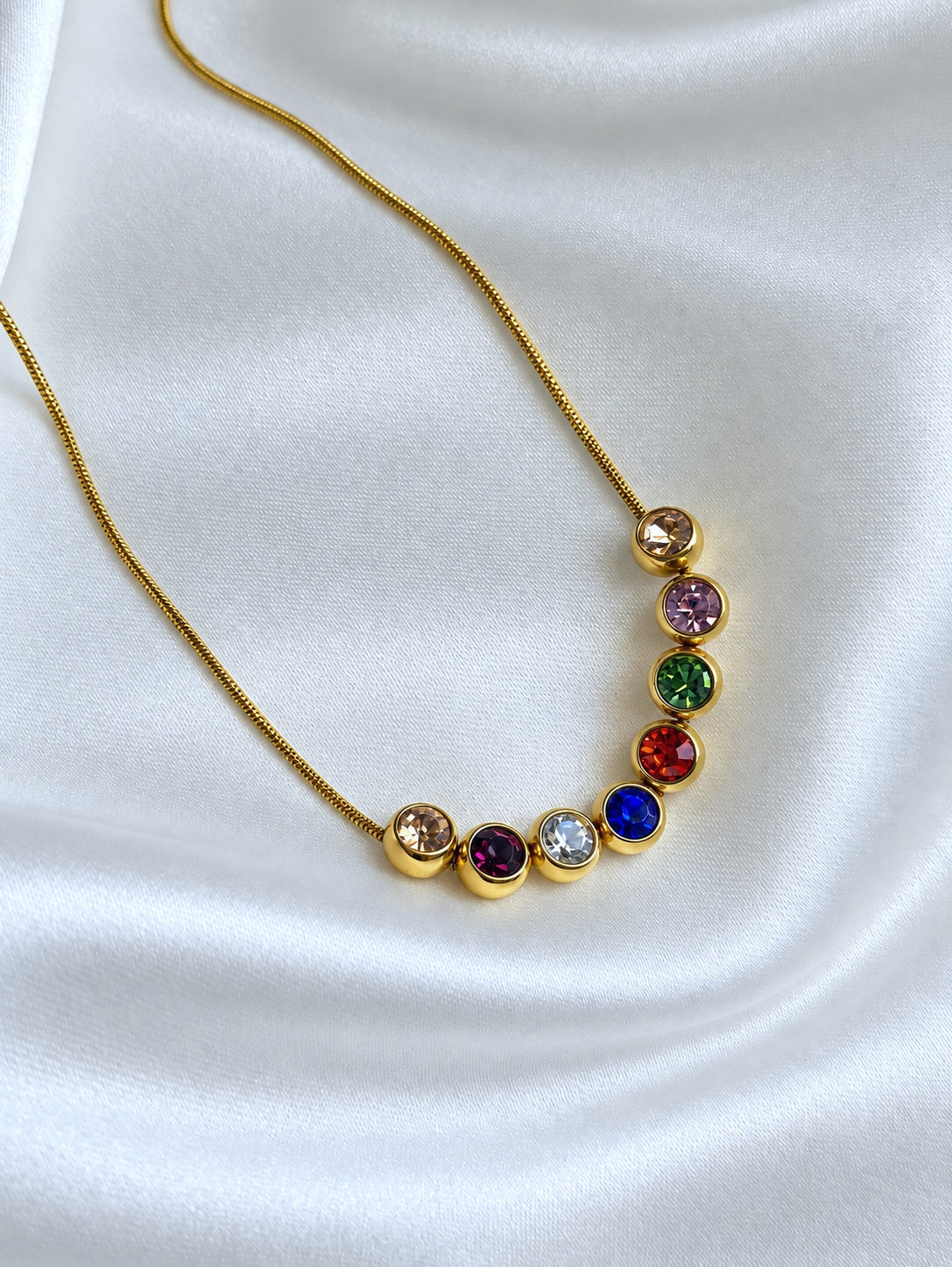 Rainbow Bead Neck Chain