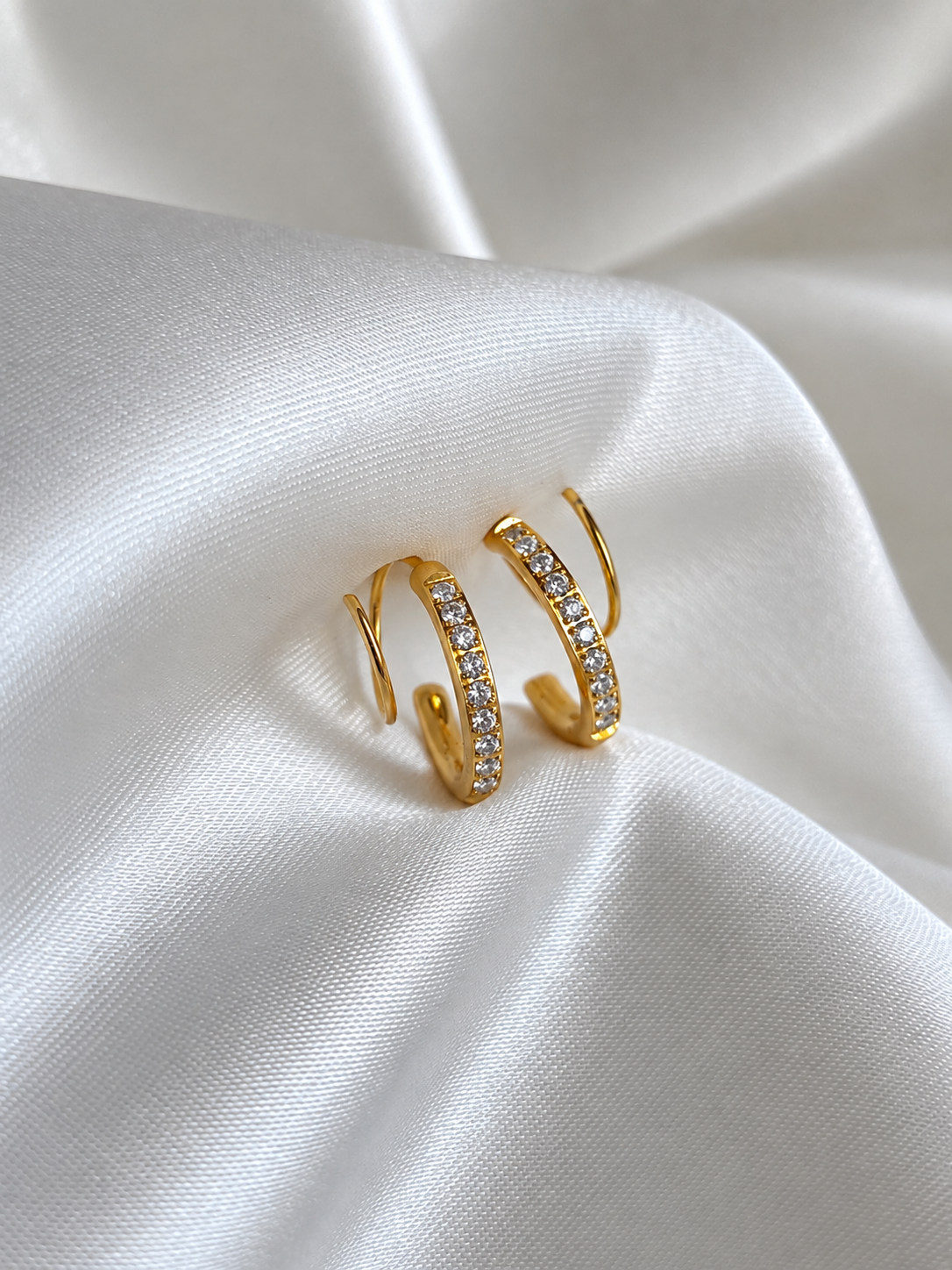 Spiral Hoop Earrings(Pair)