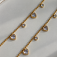Crystal Heart Drop Anklets ( Pair )