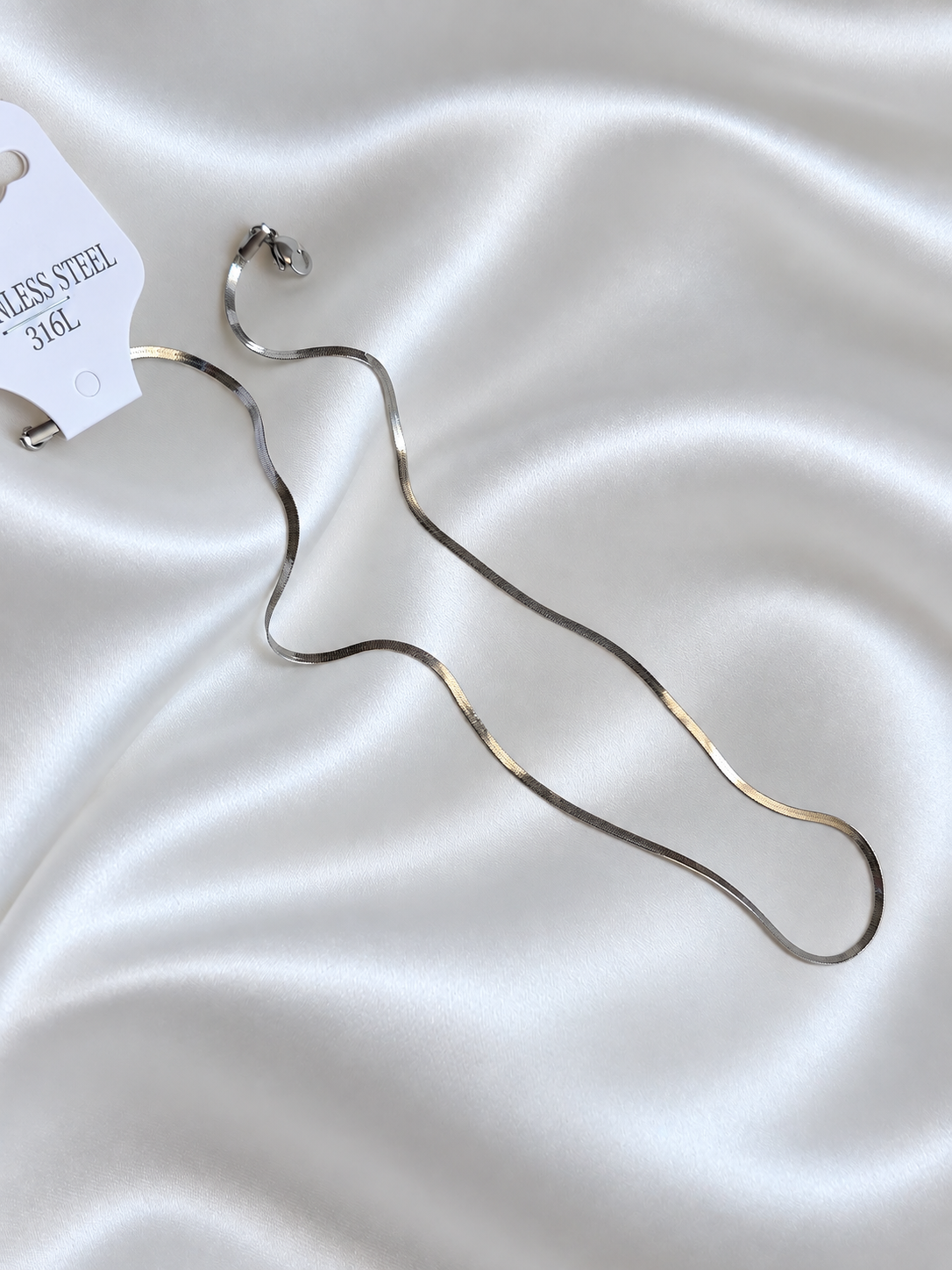 Flat Silver Snake Neck chain