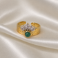 Emerald Crown Ring ( Adjustable )