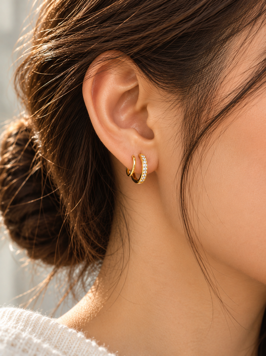 Spiral Hoop Earrings(Pair)