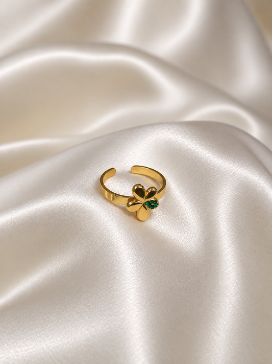 The Emerald Flora Cuff Ring ( Adjustable )