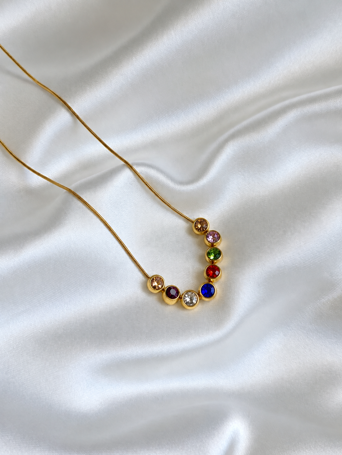 Rainbow Bead Neck Chain