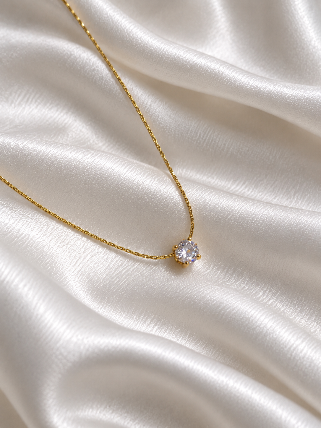 Crystal Round Stone Neck Chain