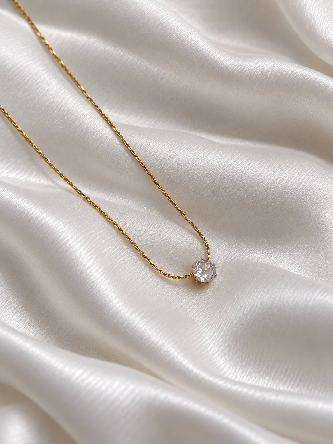 Crystal Round Stone Neck Chain