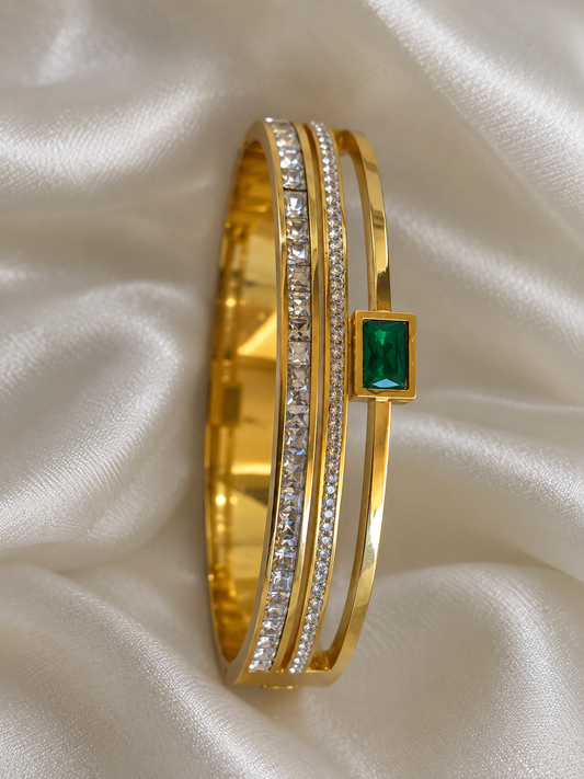 Royal Emerald Bangle Bracelet