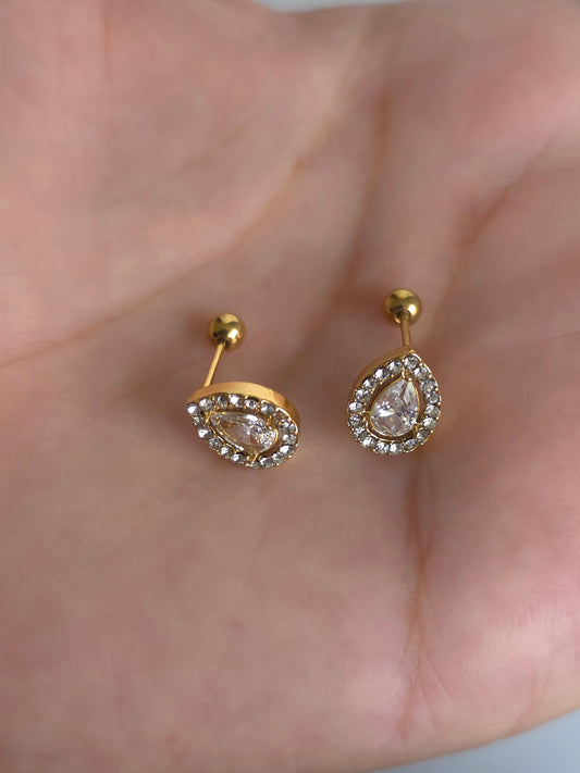 Crystal Dewdrop Ball Back Studs