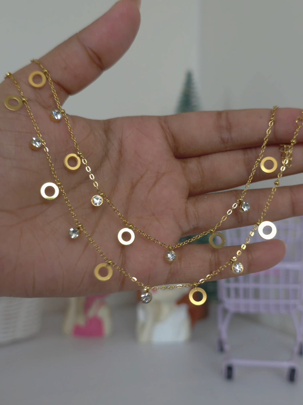 Crystal Circle Anklets (Pair)