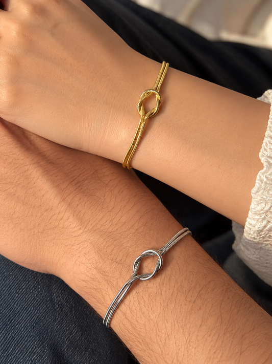 Love Knot Couple Bracelet ( Gold& Silver)