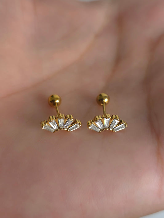 Golden Arc Crystal Ball back Studs