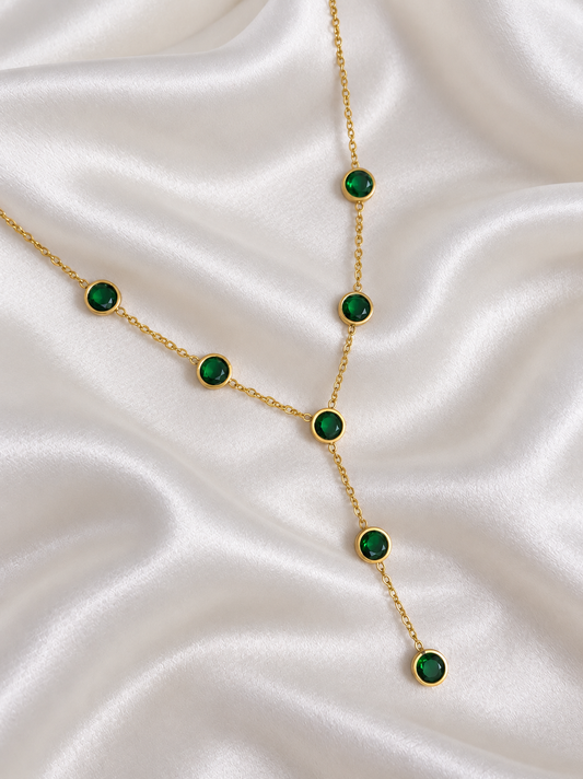 Emerald Charm Y-Necklace