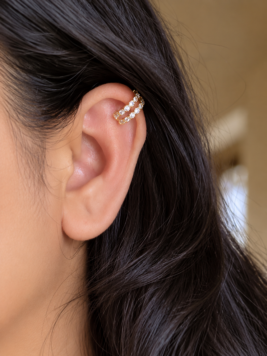 Double layered Earcuff ( Pair)