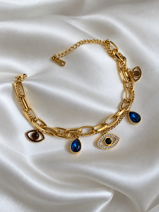 Evil Eye Double layered Bracelet