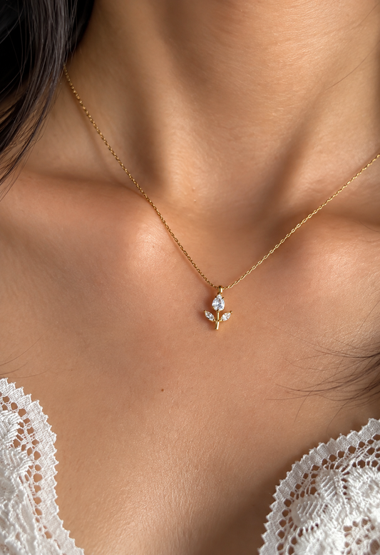 White Tulip Necklace