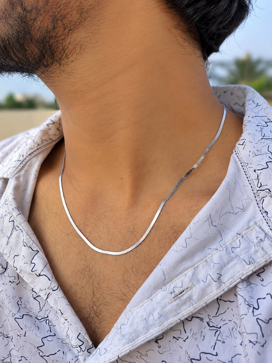 Flat Silver Snake Neck chain (2mm)