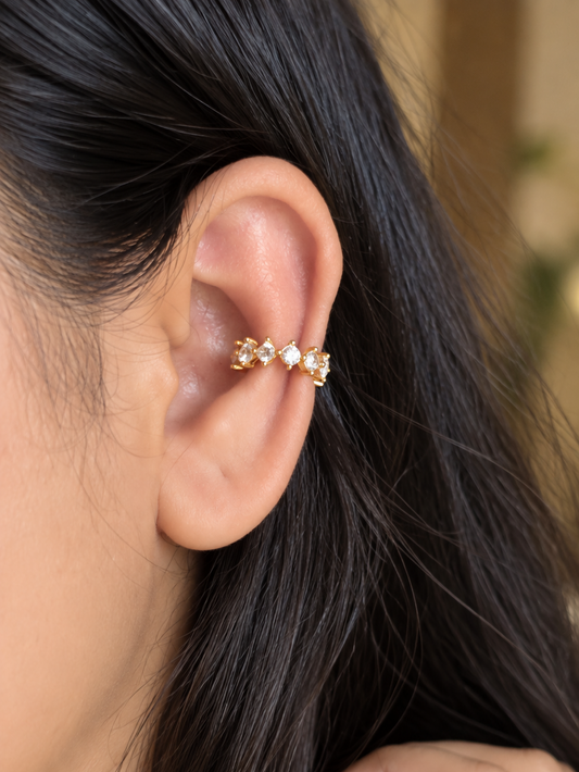 Crystal Crown Ear Cuff (Pair)