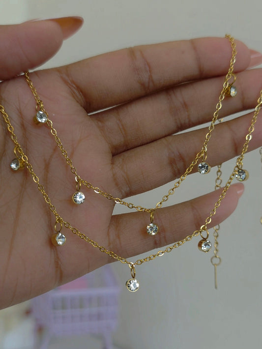 Dainty Drop Anklet ( Pair)