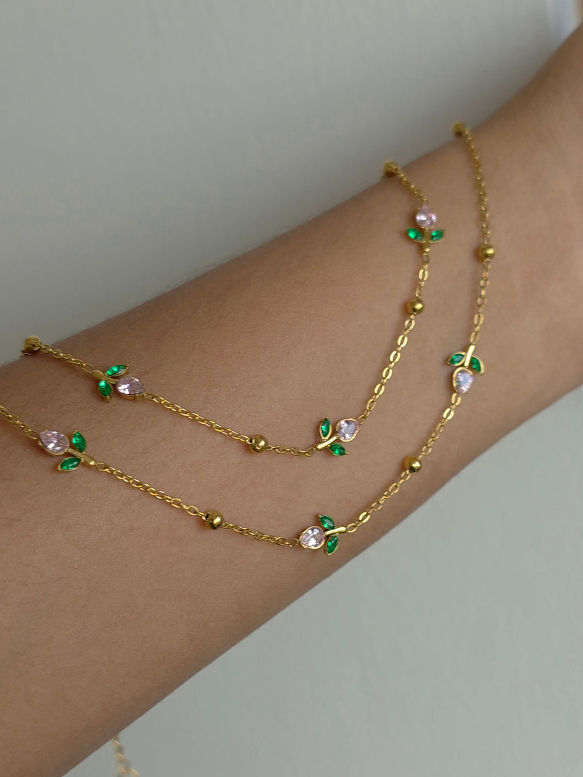 Pink Tulip Anklets 🌷 (pair)