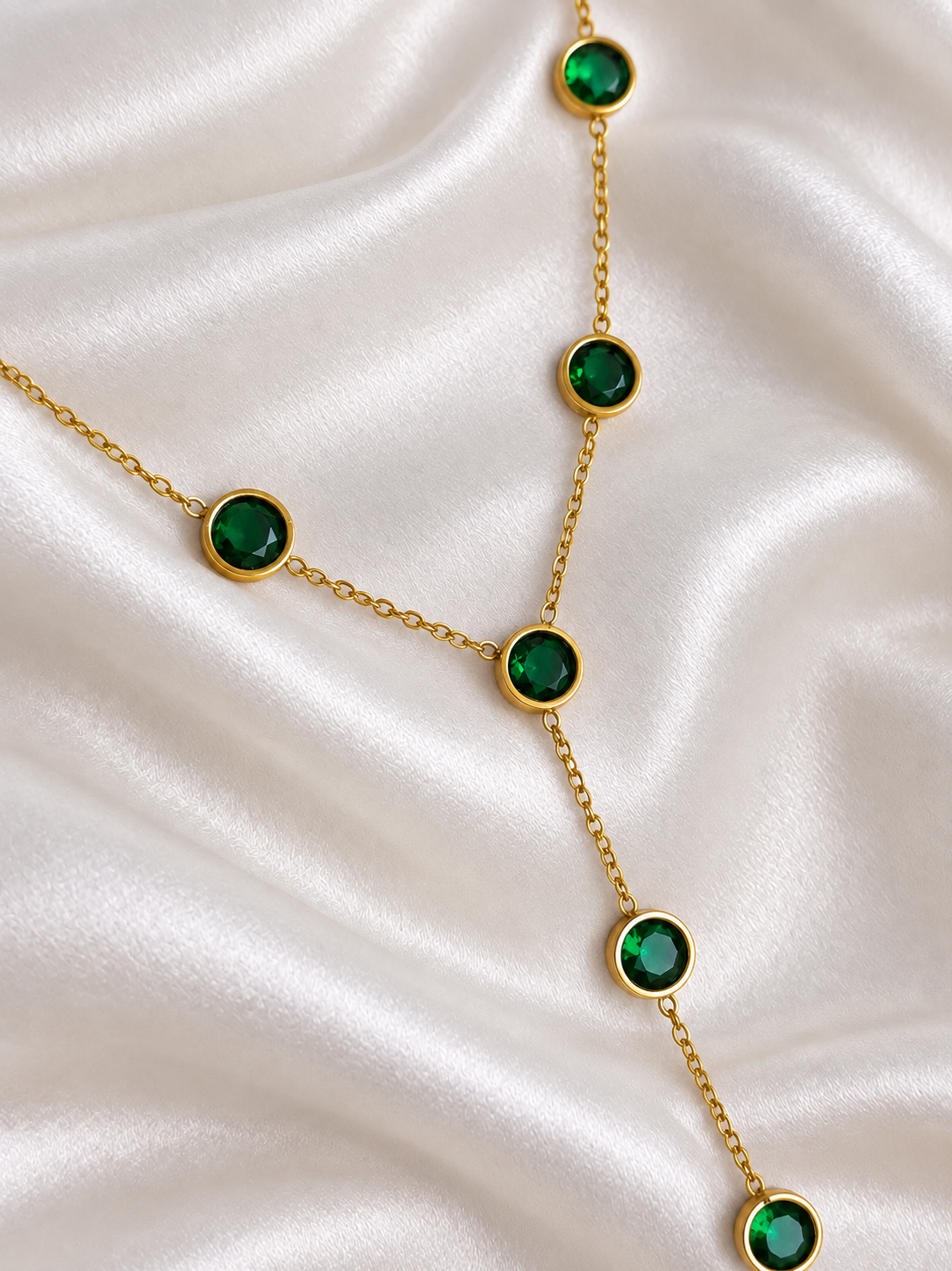 Emerald Charm Y-Necklace