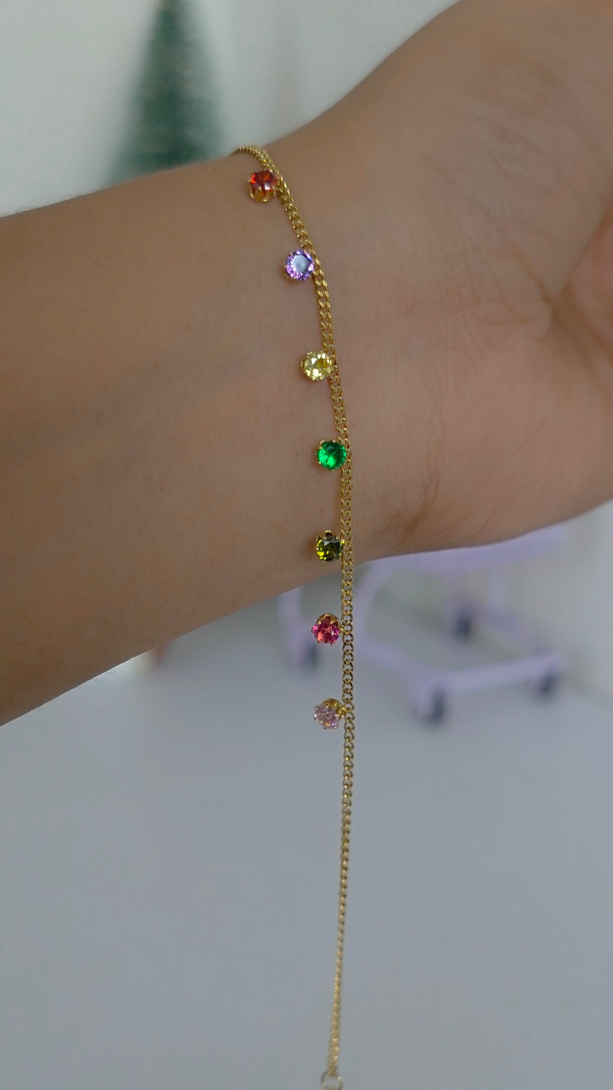 Rainbow Gem Bracelet (316L  PVD plated)