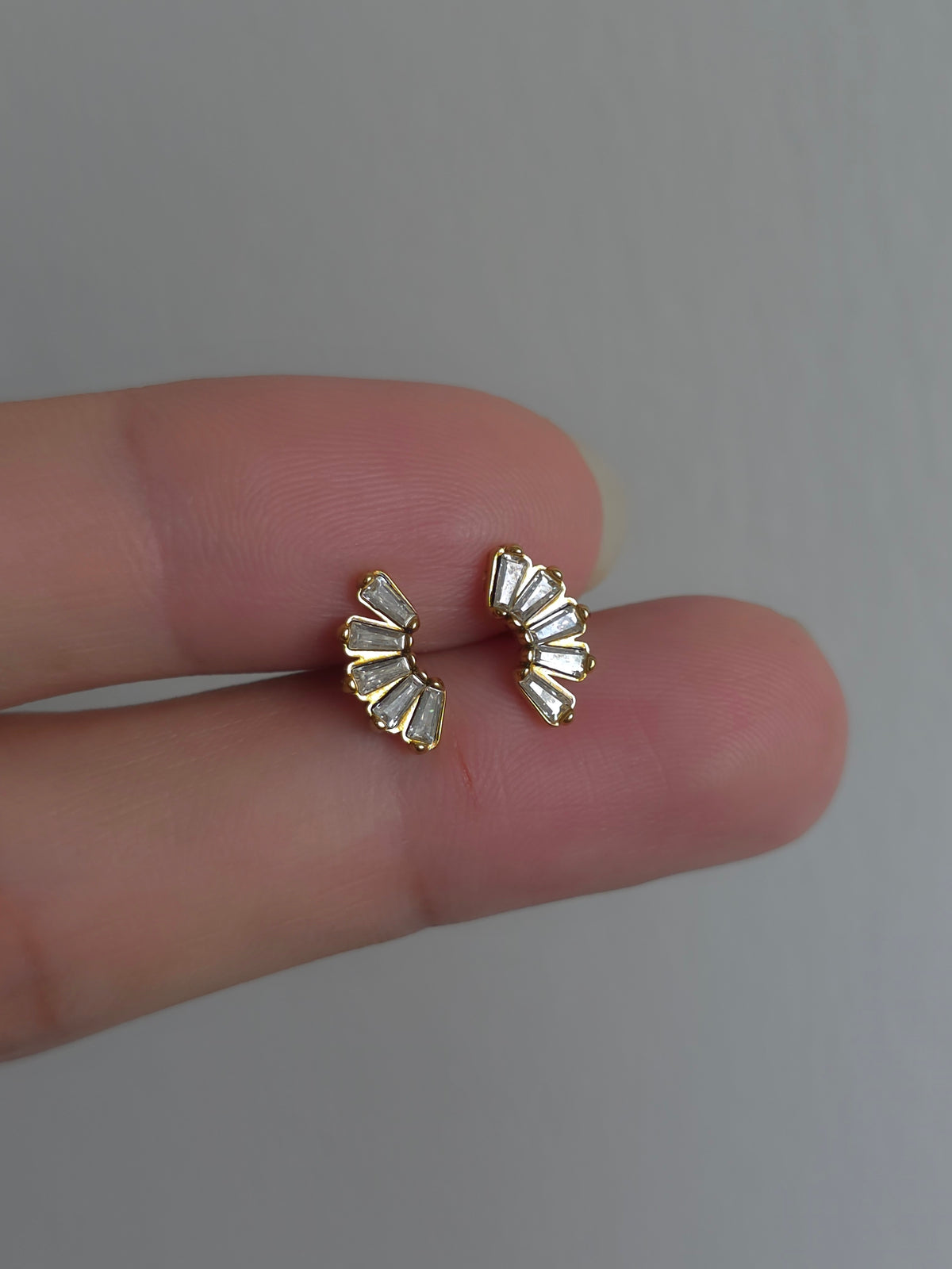 Golden Arc Crystal Ball back Studs