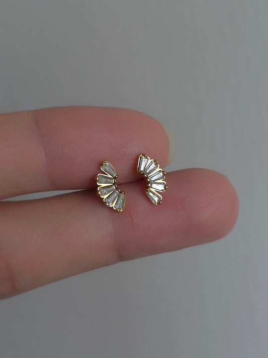 Golden Arc Crystal Ball back Studs