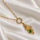 Green Leaf Drop Neck Chain